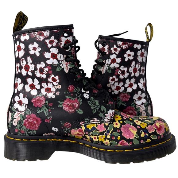 Dr. Martens 1460 Boots Pascal Floral Mash Up Y2K Womens US 8 Leather Lace Up - Picture 6 of 13